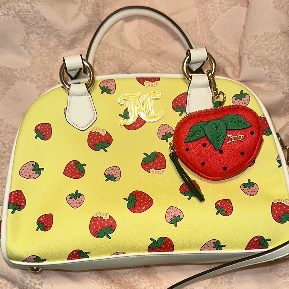 Juicy Couture Yellow Strawberry Print Bag